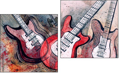 guitar music - Two-piece canvas print, Diptych