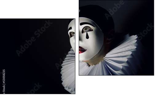 Pierrot mask - Two-piece canvas print, Diptych