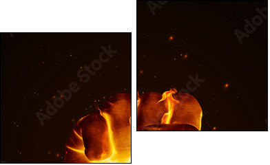 Fire fist - Two-piece canvas print, Diptych