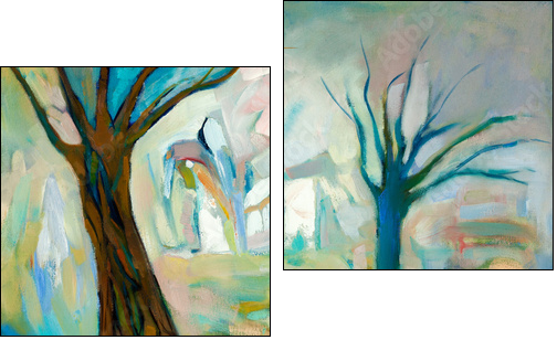 Dead trees - Two-piece canvas print, Diptych