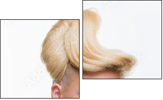 Girl with fancy hairstyle and makeup - Two-piece canvas print, Diptych