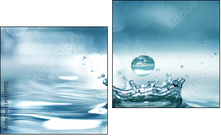 Splash water - Two-piece canvas print, Diptych