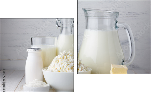 Dairy products - Two-piece canvas print, Diptych