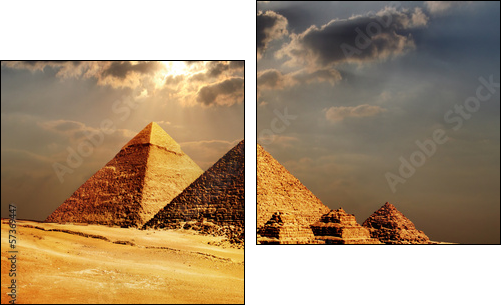 giza pyramids, cairo, egypt - Two-piece canvas print, Diptych