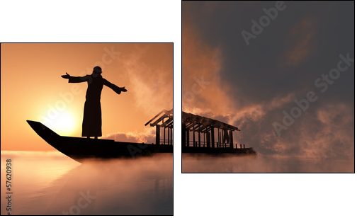 The priest. - Two-piece canvas print, Diptych