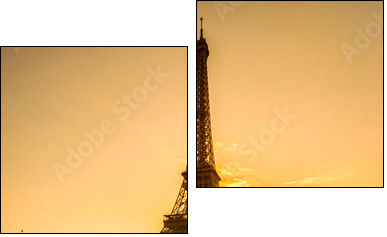 Eiffel tower at sunrise, Paris. - Two-piece canvas print, Diptych
