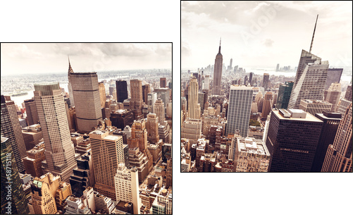 Manhattan skyline aerial view - Two-piece canvas print, Diptych