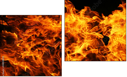 Fire - Two-piece canvas print, Diptych