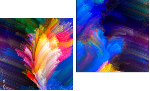 Color Flower - Two-piece canvas print, Diptych