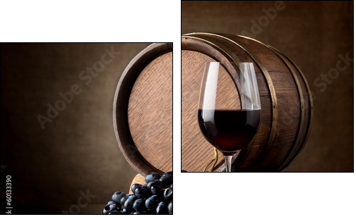 Glass and barrel - Two-piece canvas print, Diptych