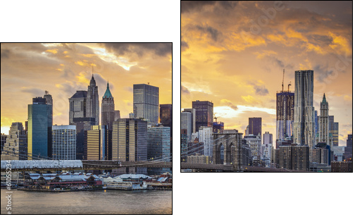 New York City Skyline - Two-piece canvas print, Diptych