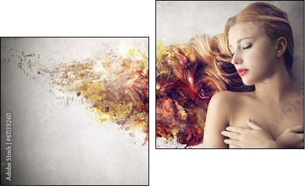 3d beauty - Two-piece canvas print, Diptych