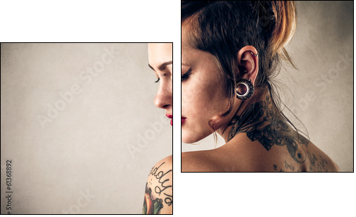 tattoos and beauty - Two-piece canvas print, Diptych