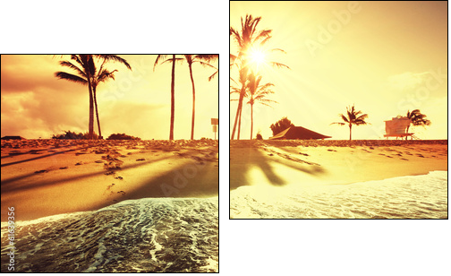 Tropical beach - Two-piece canvas print, Diptych