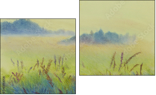 pastel landscape - Two-piece canvas print, Diptych