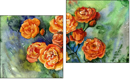 red rose - Two-piece canvas print, Diptych