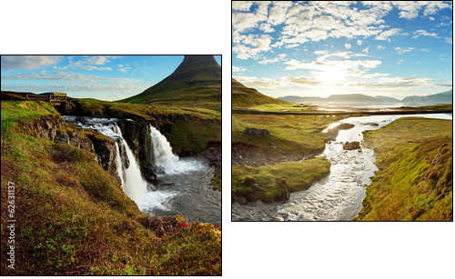 Panorama - Iceland landscape - Two-piece canvas print, Diptych