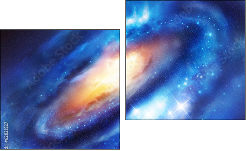 Galaxy System - Two-piece canvas print, Diptych