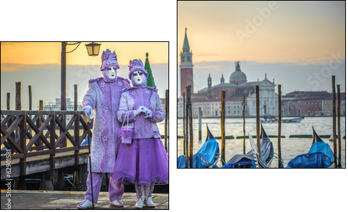 Venetian carnival masks - Two-piece canvas print, Diptych