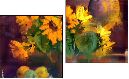 Sunflowers - Two-piece canvas print, Diptych