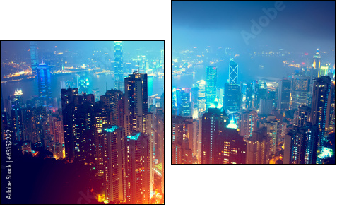 Hong Kong Night View - Two-piece canvas print, Diptych