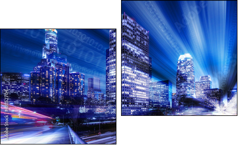 Composite of Los Angeles with binary code - Two-piece canvas print, Diptych