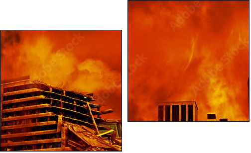 Red Destruction - Two-piece canvas print, Diptych