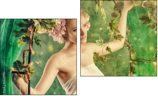 flowers - Two-piece canvas print, Diptych
