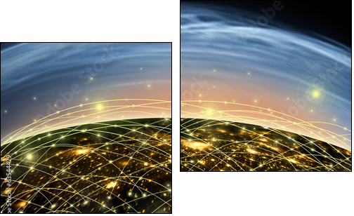 Best Internet Concept of global business from concepts series. P - Two-piece canvas print, Diptych