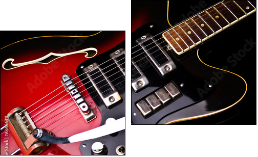 Close up of music guitar - Two-piece canvas print, Diptych