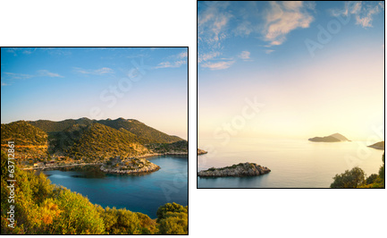 panorama of the Mediterranean coast - Two-piece canvas print, Diptych