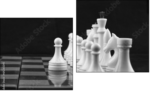 Chess white on black - Two-piece canvas print, Diptych