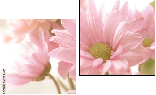 Soft tone floral bouquet - Two-piece canvas print, Diptych