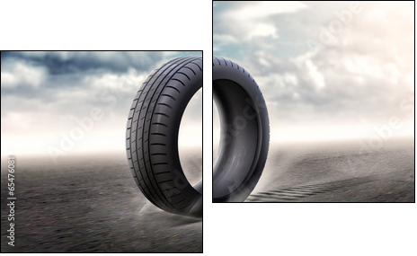 vehicle tire - Two-piece canvas print, Diptych