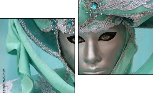 Beautiful clasical mask in Venice - Two-piece canvas print, Diptych