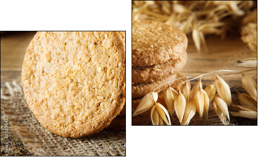 Oatmeal cookie - Two-piece canvas print, Diptych