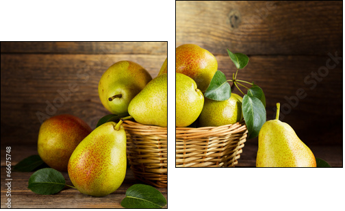 still life with fresh pears - Two-piece canvas print, Diptych