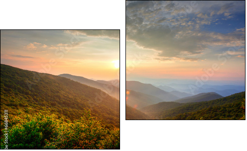 Sunset in the mountains - Two-piece canvas print, Diptych