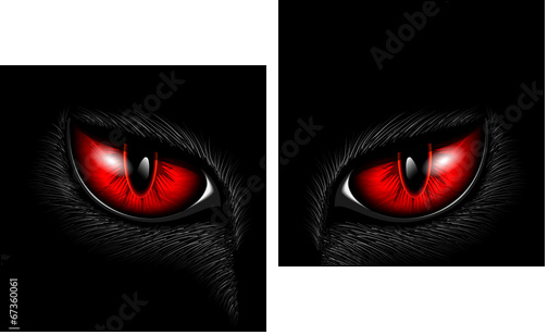 red cat's eyes - Two-piece canvas print, Diptych