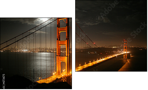 golden gate - Two-piece canvas print, Diptych