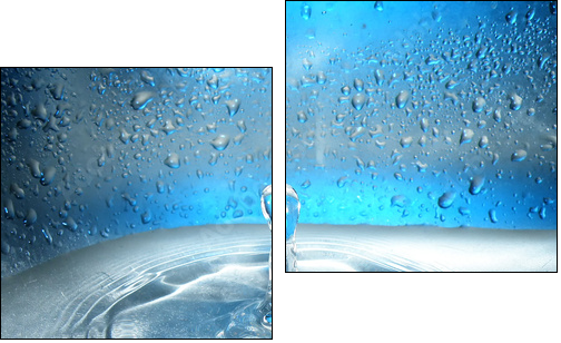Water drop and splash - Two-piece canvas print, Diptych