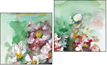 Fantastic summer bouquet - Two-piece canvas print, Diptych