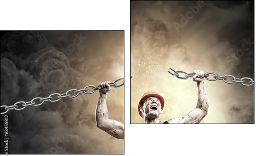 Strong man - Two-piece canvas print, Diptych