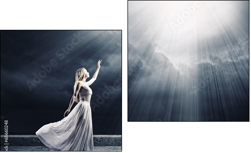 Woman in white - Two-piece canvas print, Diptych