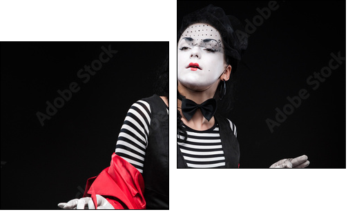 woman mime - Two-piece canvas print, Diptych
