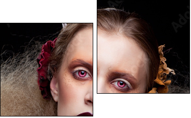 Halloween Beauty woman makeup - Two-piece canvas print, Diptych