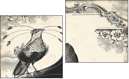 The bird music - Two-piece canvas print, Diptych