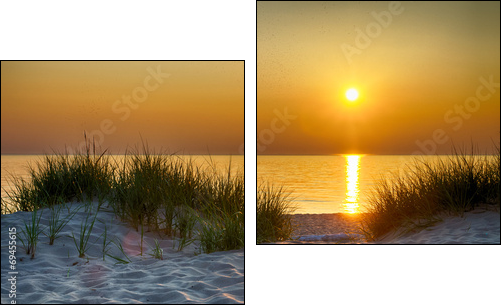 Sunset Over Lake Michigan - Two-piece canvas print, Diptych