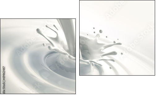 Milch-Splash - Two-piece canvas print, Diptych