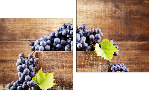 grape in wooden box - Two-piece canvas print, Diptych